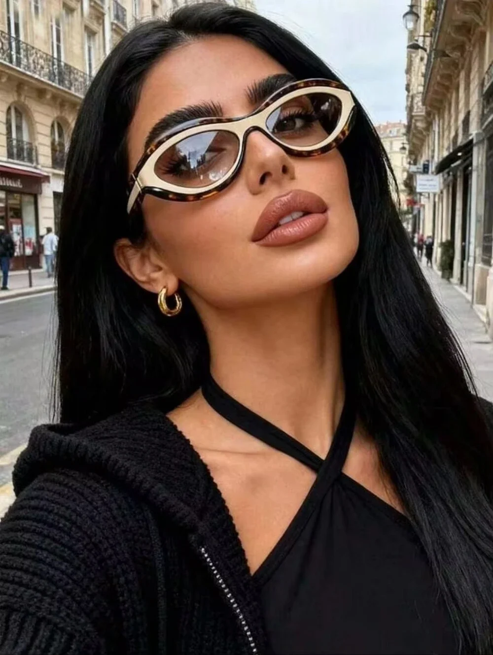 Ivory and Tortoiseshell Cat-Eye Sunglasses for Women
